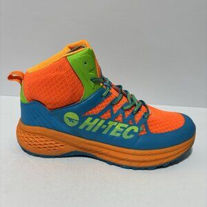 Hi-Tec Men’s Destructor Logo High Top Hiking Shoes Orange/Blue, Size 10 M